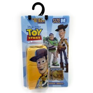 Disney Pixar Toy Story Crazy Boxer Briefs Mens Medium Underwear Woody Yellow
